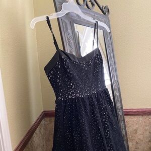 TWENTY Party Dress Crochet Style, Tulle Hem, Lined